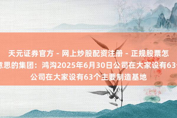 天元证券官方 - 网上炒股配资注册 - 正规股票怎么杠杆开户 好意思的集团：鸿沟2025年6月30日公司在大家设有63个主要制造基地